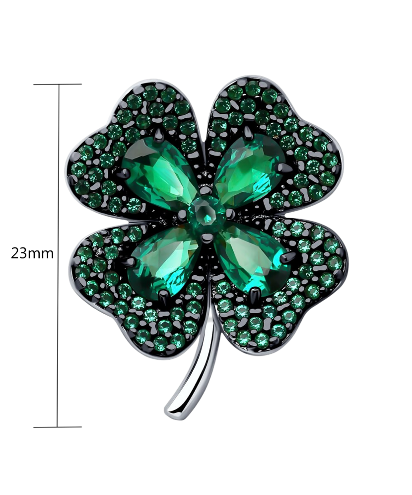 Серебряная брошь с цирконами