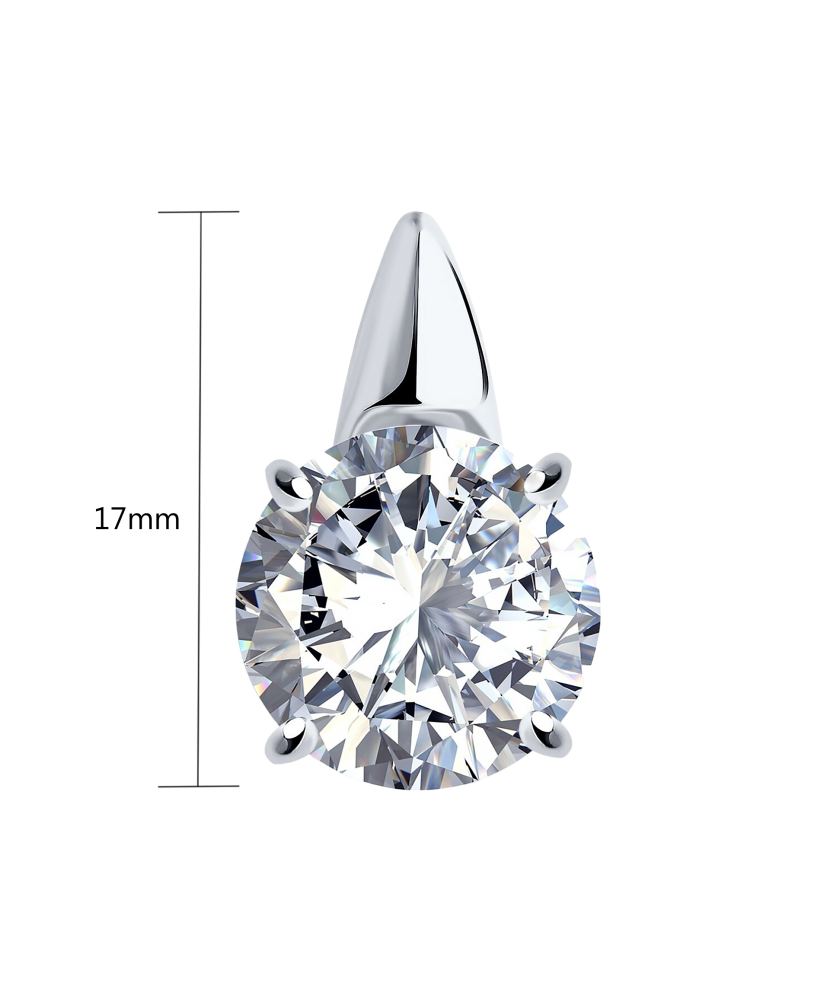 Серебряный подвеска с цирконами