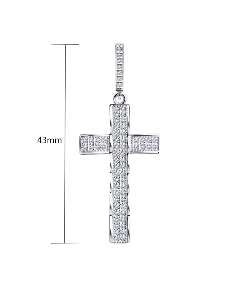 Sudraba piekariņš ar cirkonijiem "Krustiņš"