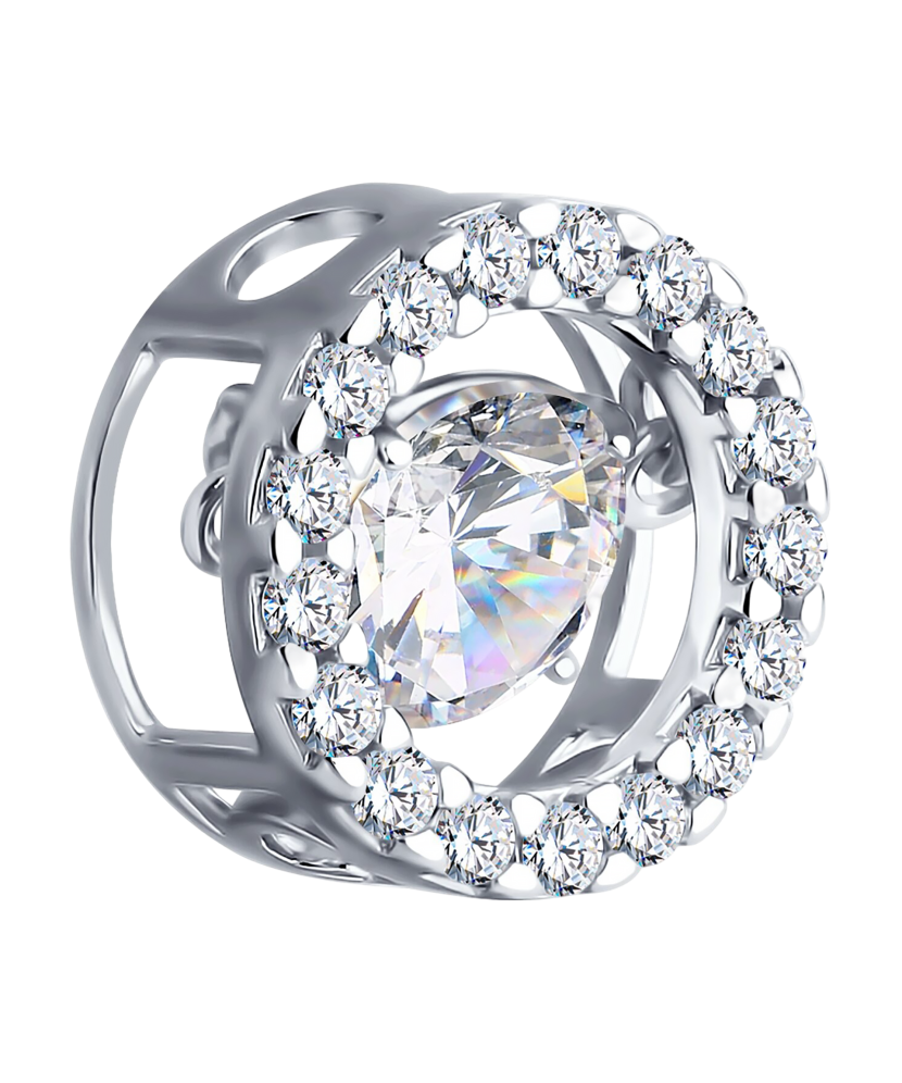 Серебряный подвеска с цирконами