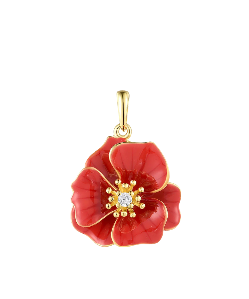 Apzeltīts sudraba kulons ar emalju un cirkonu - Goldinga