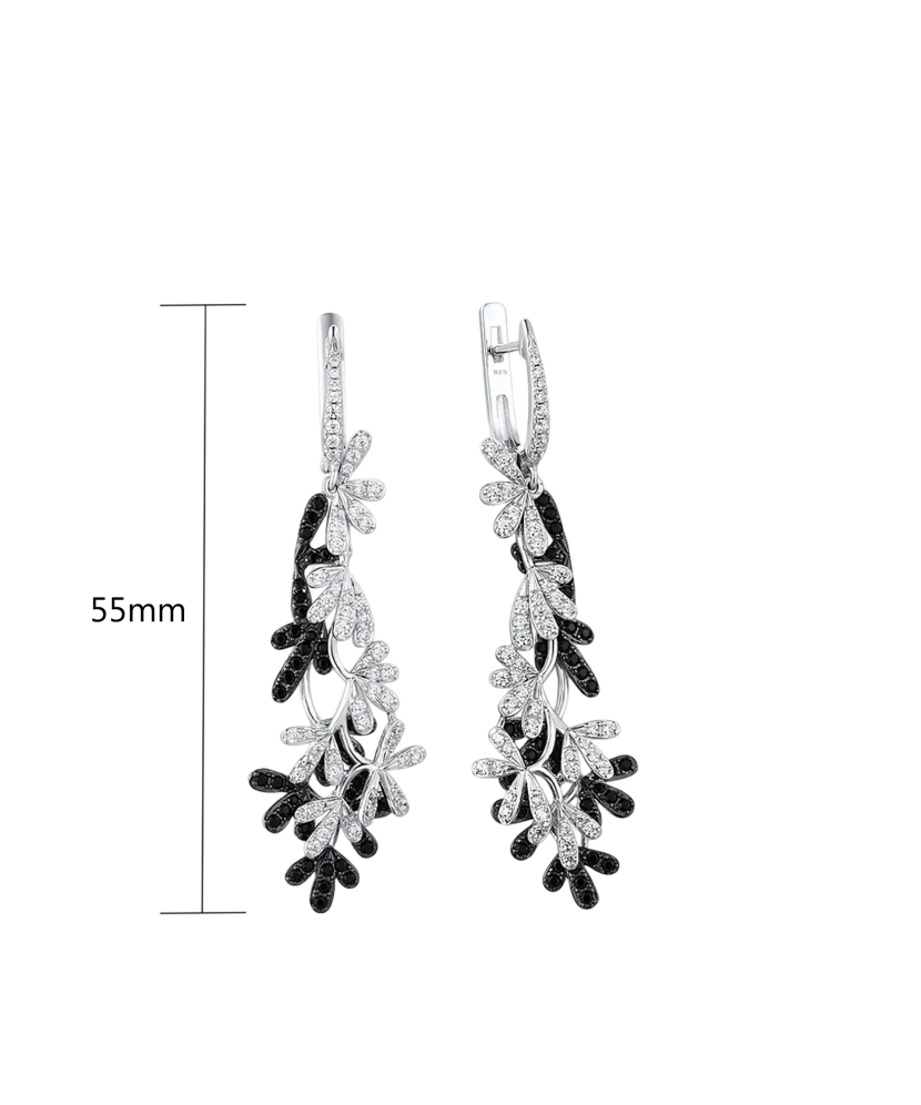 Sudraba auskari ar cirkonijiem un špineļiem