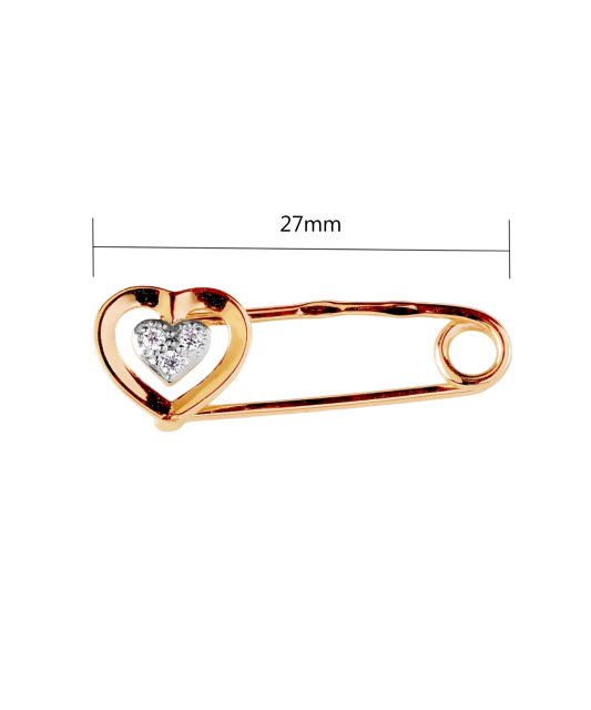 Золотая брошь с цирконами