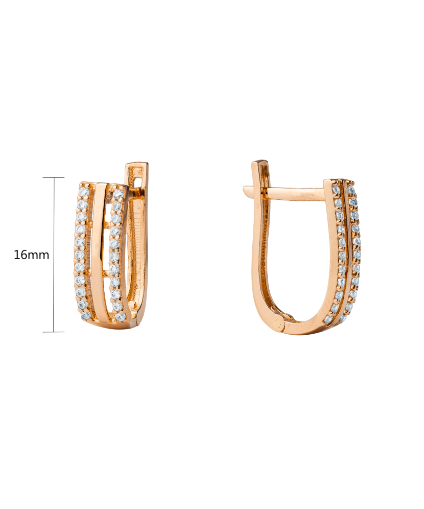 Zelta auskari ar cirkonijiem - Goldinga