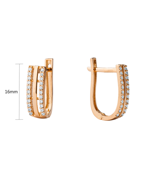 Zelta auskari ar cirkonijiem - Goldinga