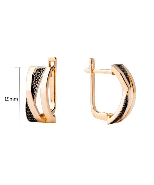 Золотые серьги с цирконами