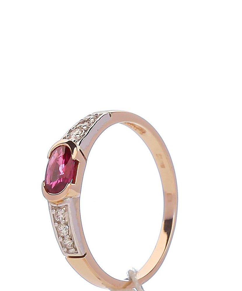 Zelta gredzens ar rubīnu un briljantiem - Zelta Gredzeni - Goldinga