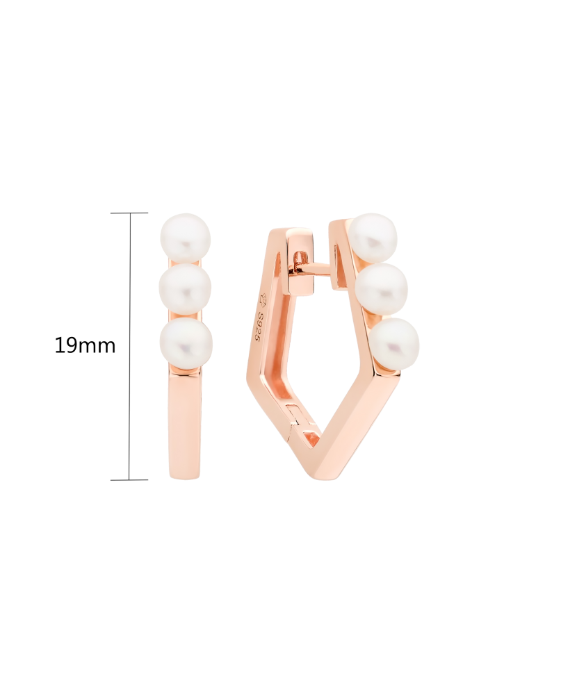 Apzeltīti sudraba auskari ar pērlēm - Goldinga