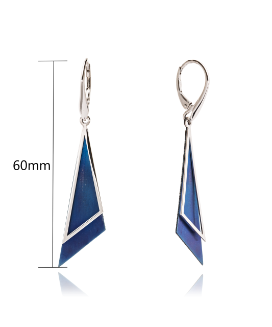 Серьги из серебра с титаном