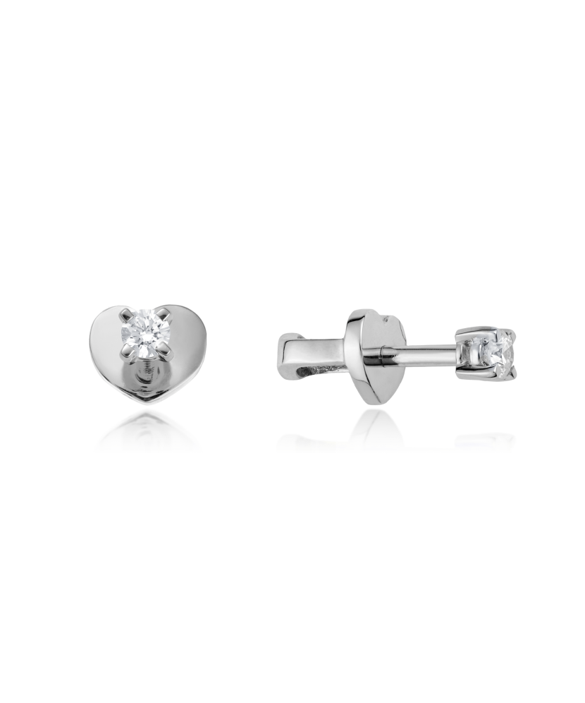 Balto aukso auskarai su deimantais - Goldinga