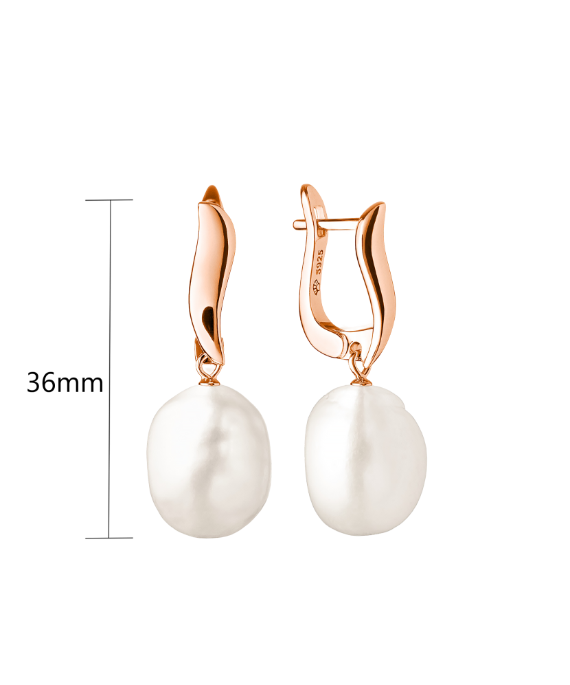 Серьги из серебра с жемчугом