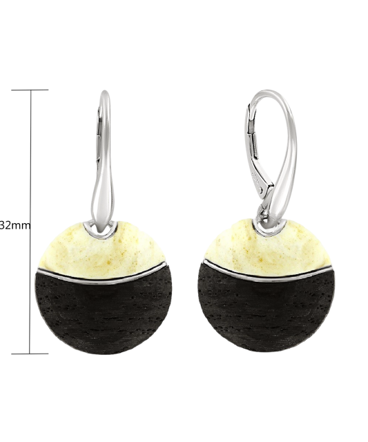 Sudraba auskari ar dzintaru un koku - Goldinga