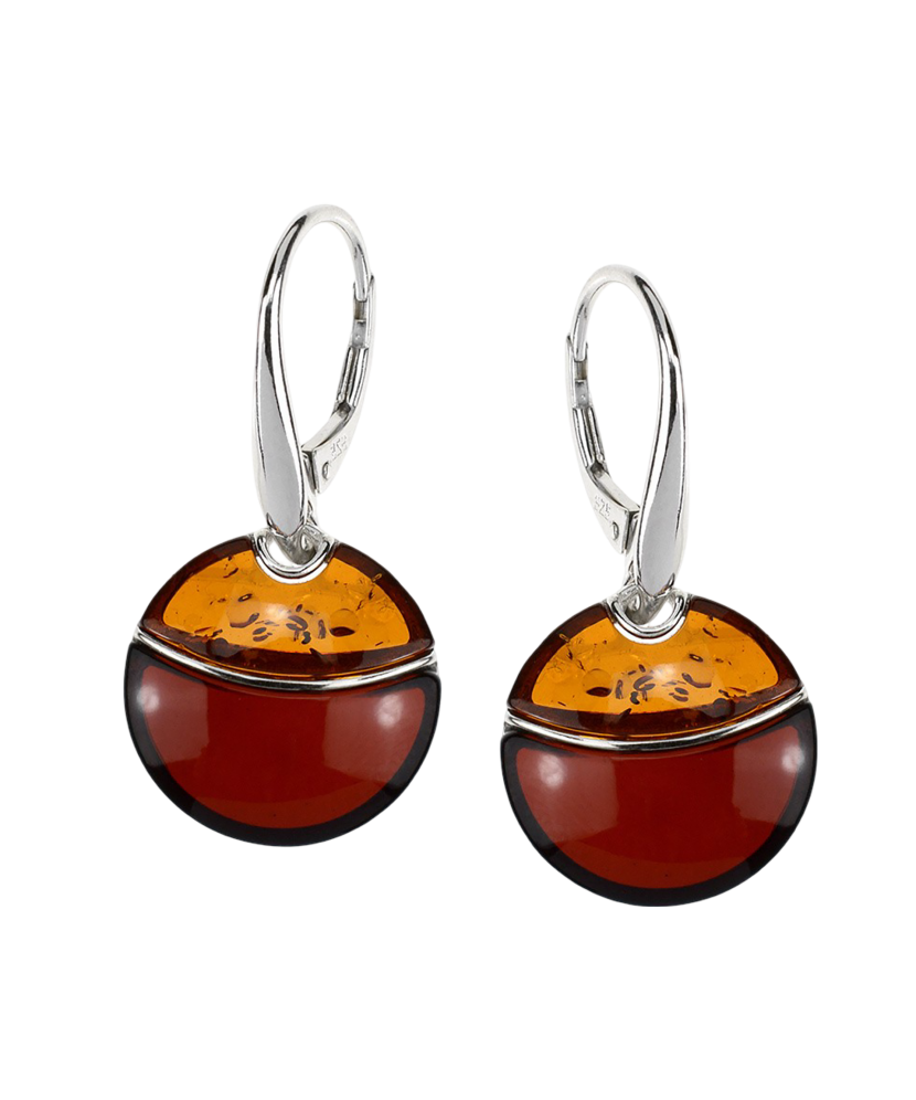 Серьги из серебра с янтарём