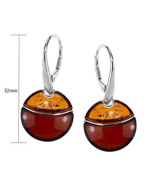 Серьги из серебра с янтарём