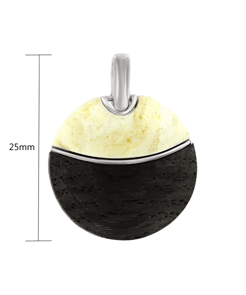 Sudraba piekariņš ar dzintaru un koku - Goldinga