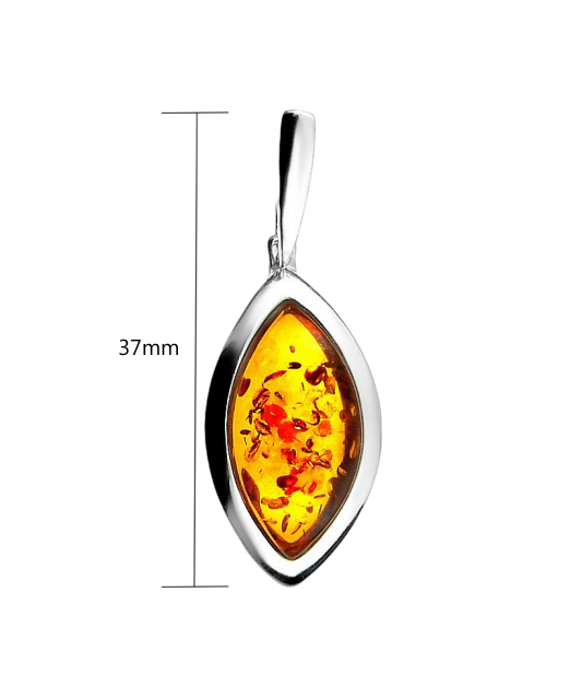 Серебряная подвеска/кулон с янтарём