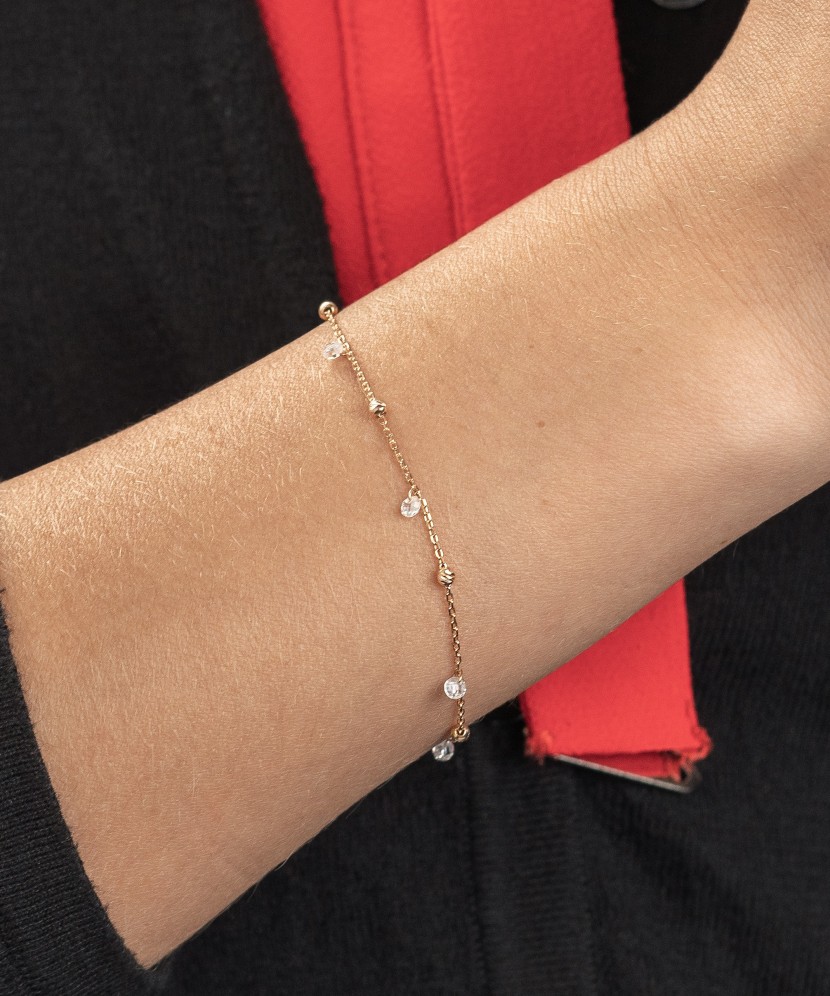 Zelta rokassprādze ar cirkonijiem