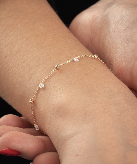 Zelta rokassprādze ar cirkonijiem