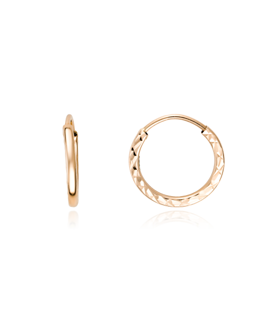 Zelta auskaru komplekti ar gravējumu 13mm - Goldinga