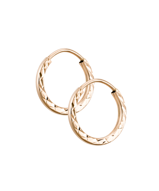 Zelta auskaru komplekti ar gravējumu 13mm - Goldinga