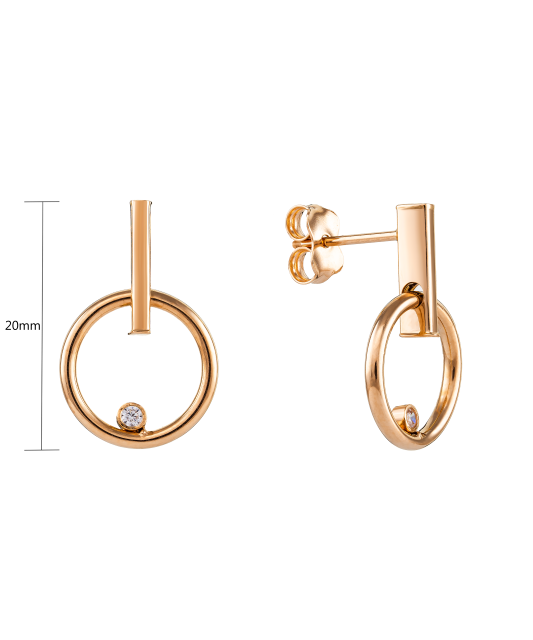 Золотые серьги с цирконами