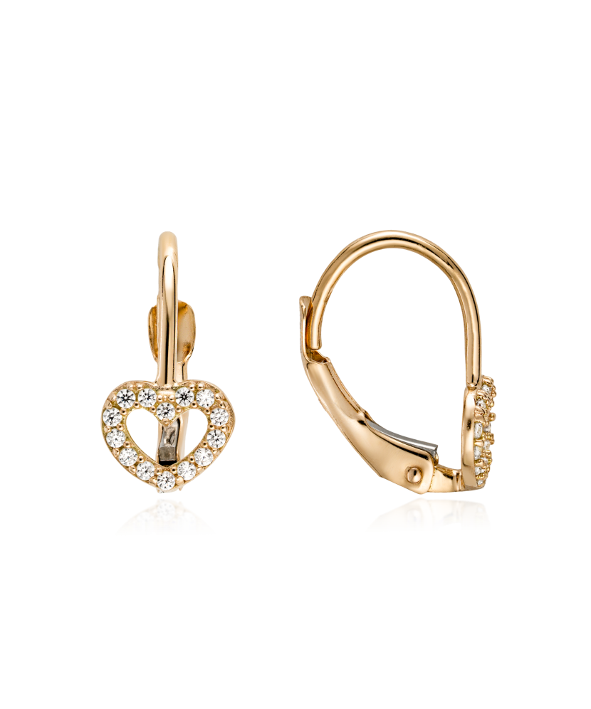 Zelta auskari ar cirkonijiem "Sirsniņas" - Goldinga