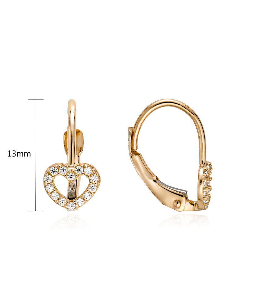 Zelta auskari ar cirkonijiem "Sirsniņas" - Goldinga