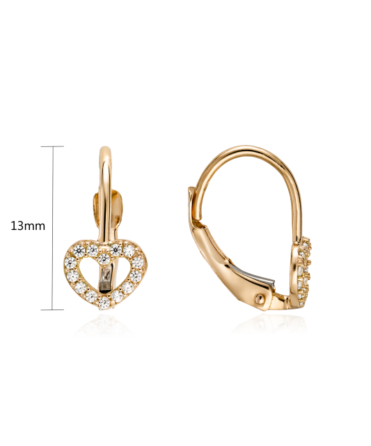 Zelta auskari ar cirkonijiem "Sirsniņas" - Goldinga