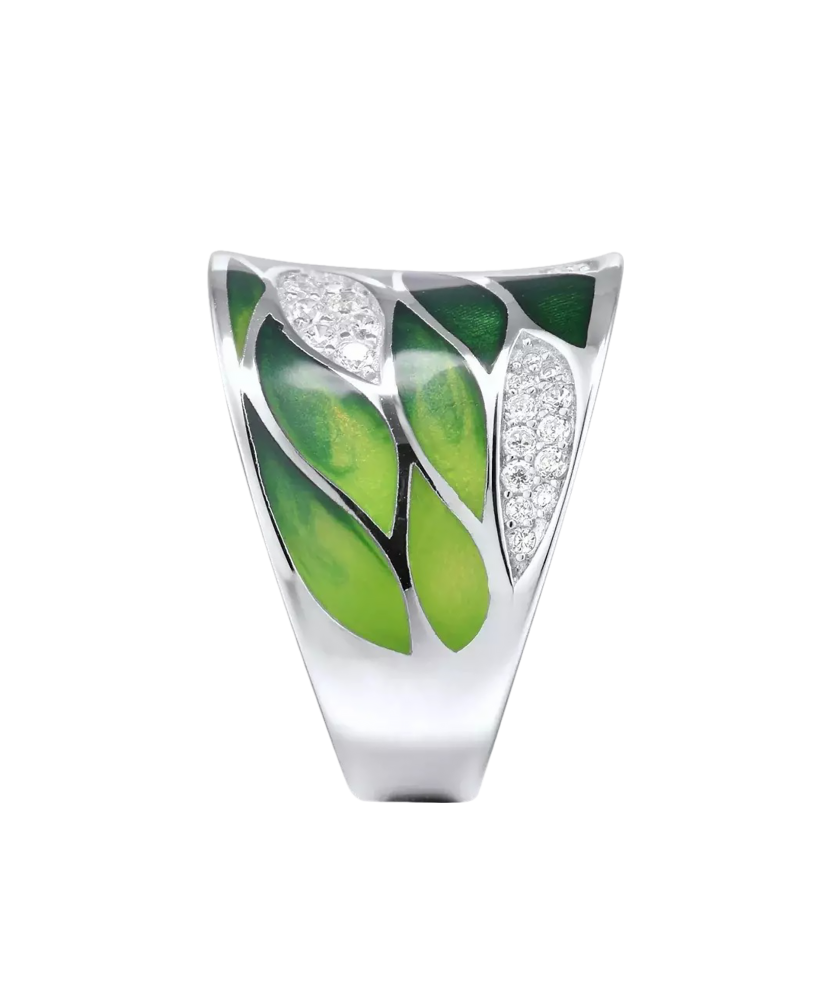 Sudraba gredzens ar emalju un cirkoniem - Goldinga