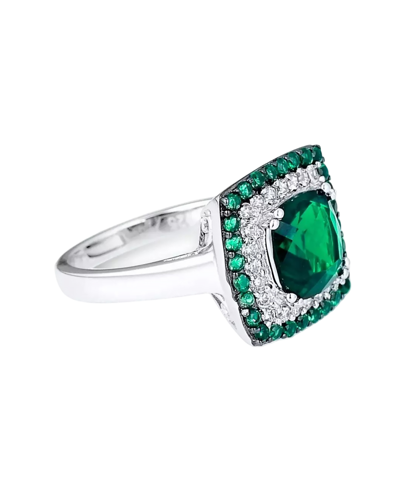 Sudraba gredzens ar cirkonijiemun špineļiem