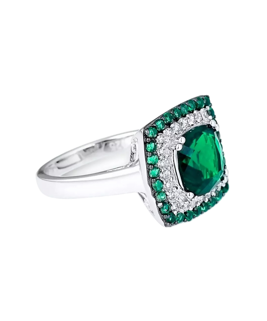 Sudraba gredzens ar cirkonijiemun špineļiem