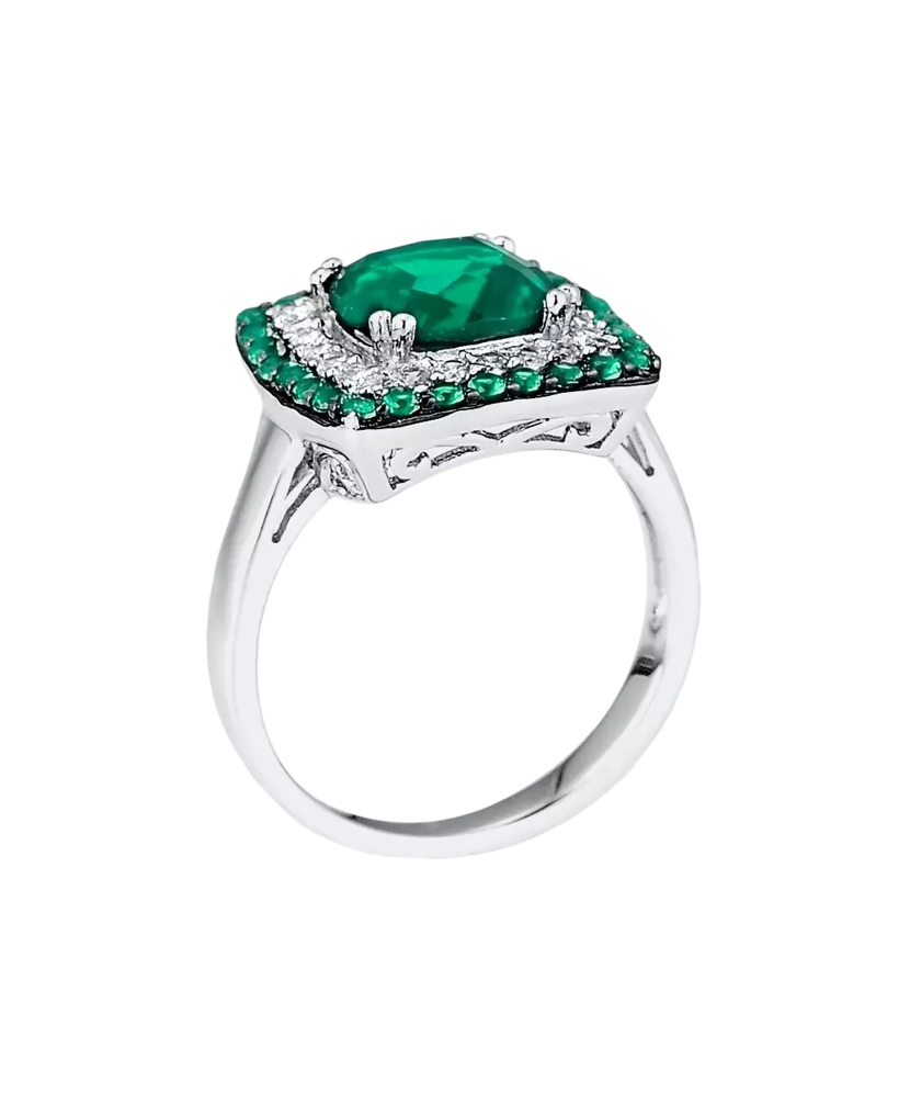 Sudraba gredzens ar cirkonijiemun špineļiem