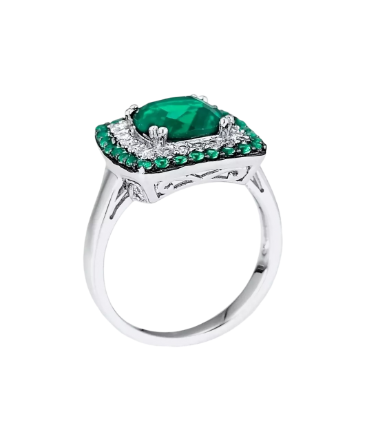 Sudraba gredzens ar cirkonijiemun špineļiem