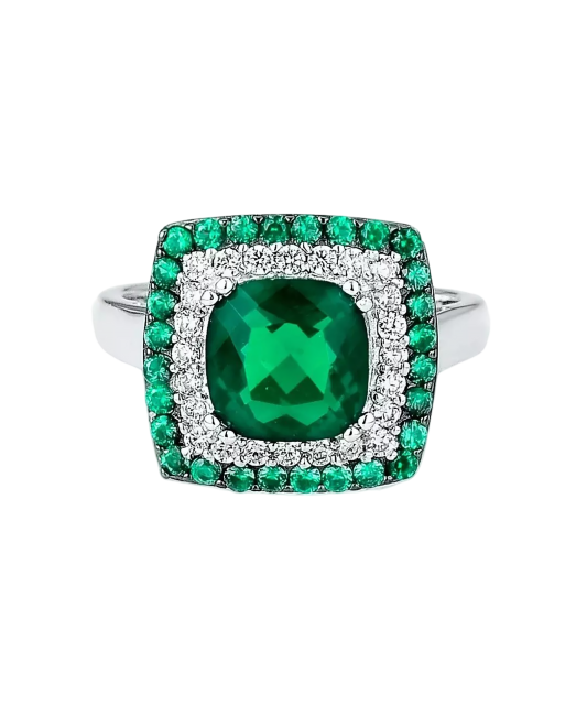 Sudraba gredzens ar cirkonijiemun špineļiem