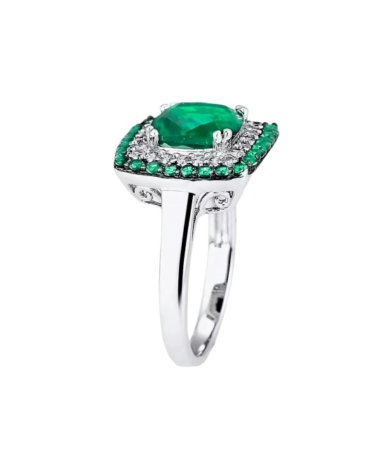 Sudraba gredzens ar cirkonijiemun špineļiem