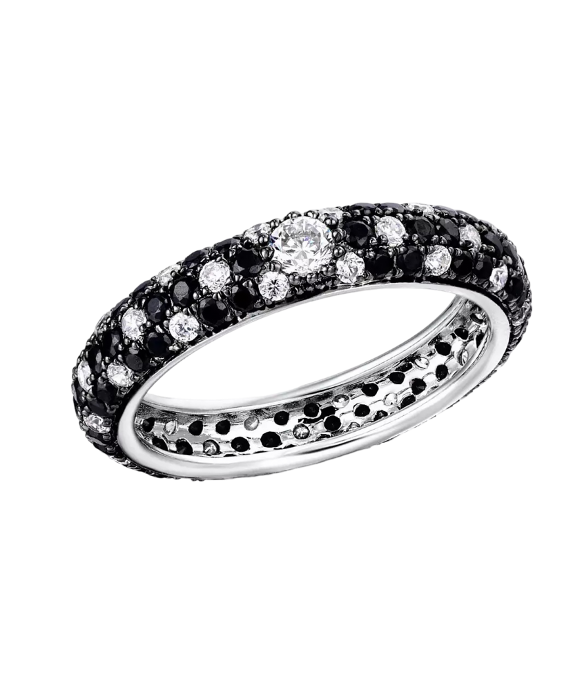 Серебряное кольцо со шпинелями и цирконами