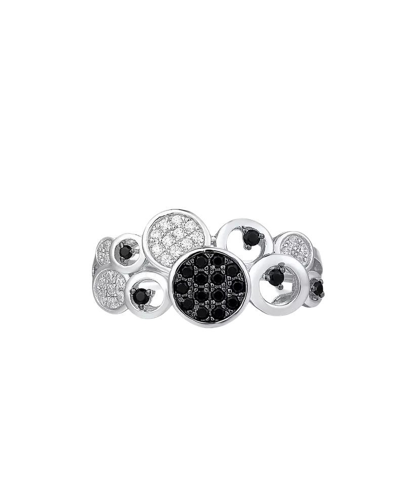 Sudraba gredzens ar cirkonijiemun špineļiem