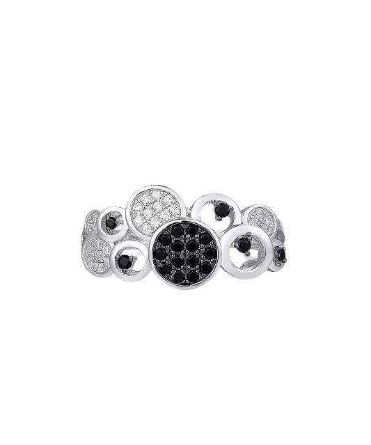 Серебряное кольцо со шпинелями и цирконами