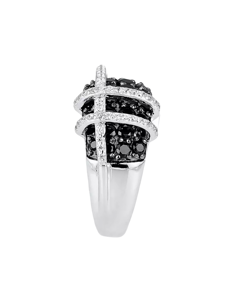 Sudraba gredzens ar cirkonijiemun špineļiem