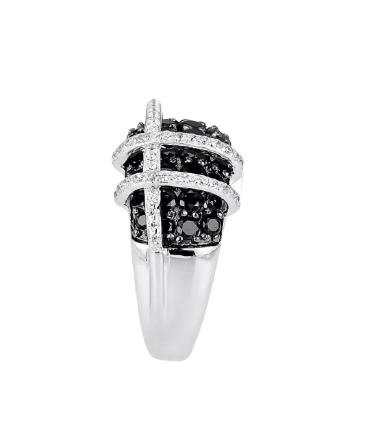 Серебряное кольцо со шпинелями и цирконами