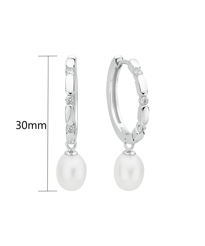 Серьги из серебра с жемчугом и цирконами