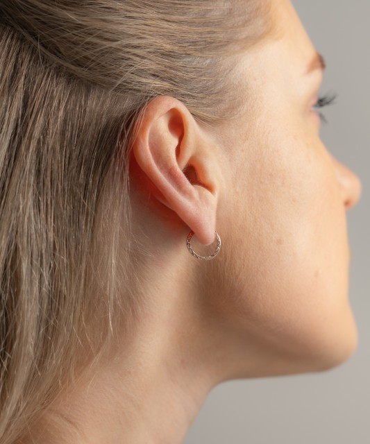 Zelta auskaru komplekti ar gravējumu 13mm - Goldinga