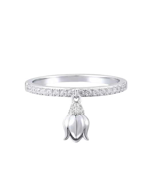 Кольцо из серебра с фианитами