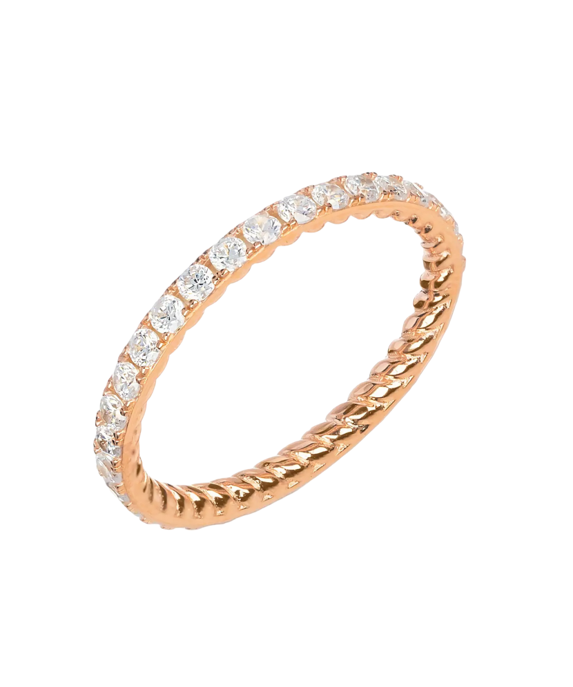 Apzeltīts sudraba gredzens ar cirkoniem - Goldinga