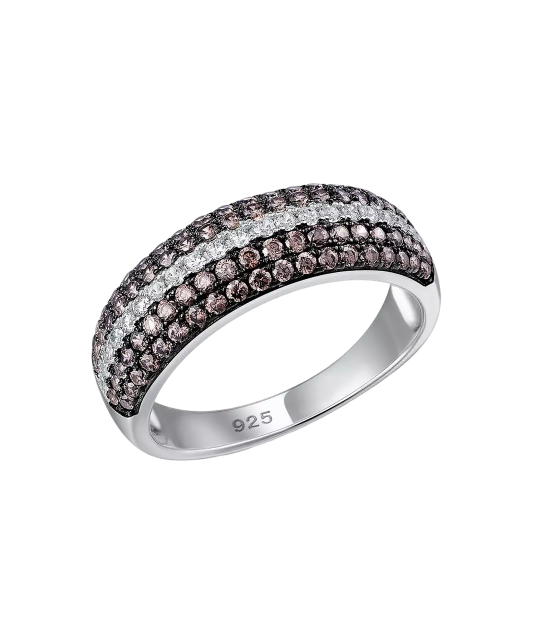 Sudraba gredzens ar cirkonijiemun špineļiem