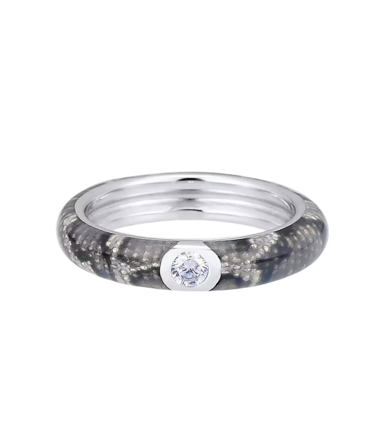 Sudraba gredzens ar emalju un cirkoniem