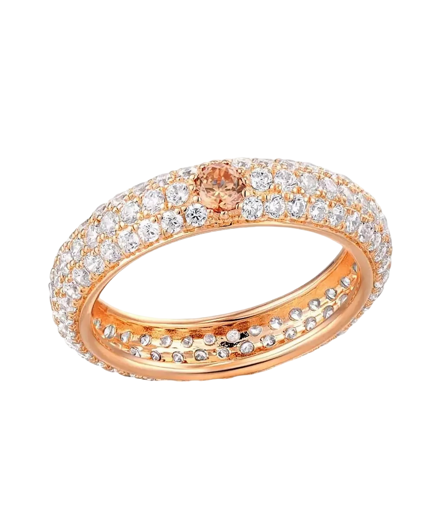 Apzeltīts sudraba gredzens ar cirkoniem