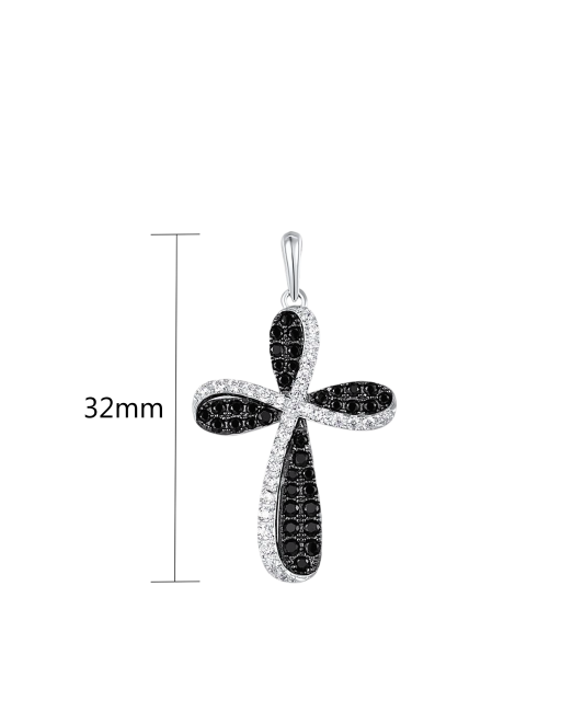 Sudraba kulons ar spineļiem un cirkoniem"Krusts"