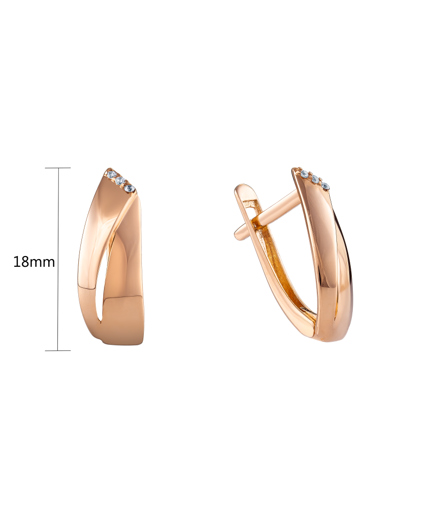 Zelta auskari ar cirkonijiem - Goldinga