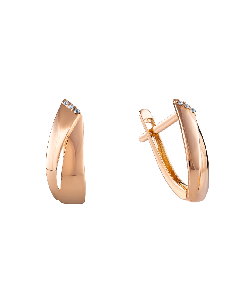 Zelta auskari ar cirkonijiem - Goldinga